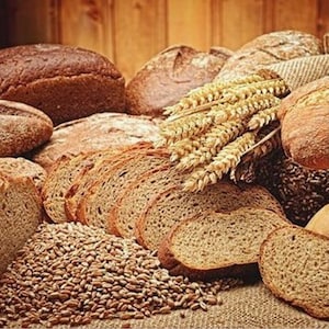 Handmade coaster, 4" x 4", fresh baked bread, oats and wheat, bakery-fresh, bakery, multiple display options, multicolor, coaster, Food_36