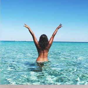 Decorative Tile, 4 X 4, Topless Woman, Bikini, Erotic, Suntan Line