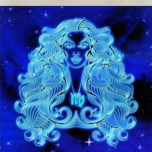 Handmade coaster, 4&quot; x 4&quot;, virgo, virgin zodiac sign, virgos, astrology, zodiac constellation, multicolor, coaster, Zodiac_12