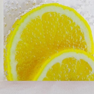 Handmade coaster, 4&quot;x4&quot;, lemons, yellow citrus, lemonade, lemon slices, yellow fruit, multiple display options, multicolor, coaster, Food_92