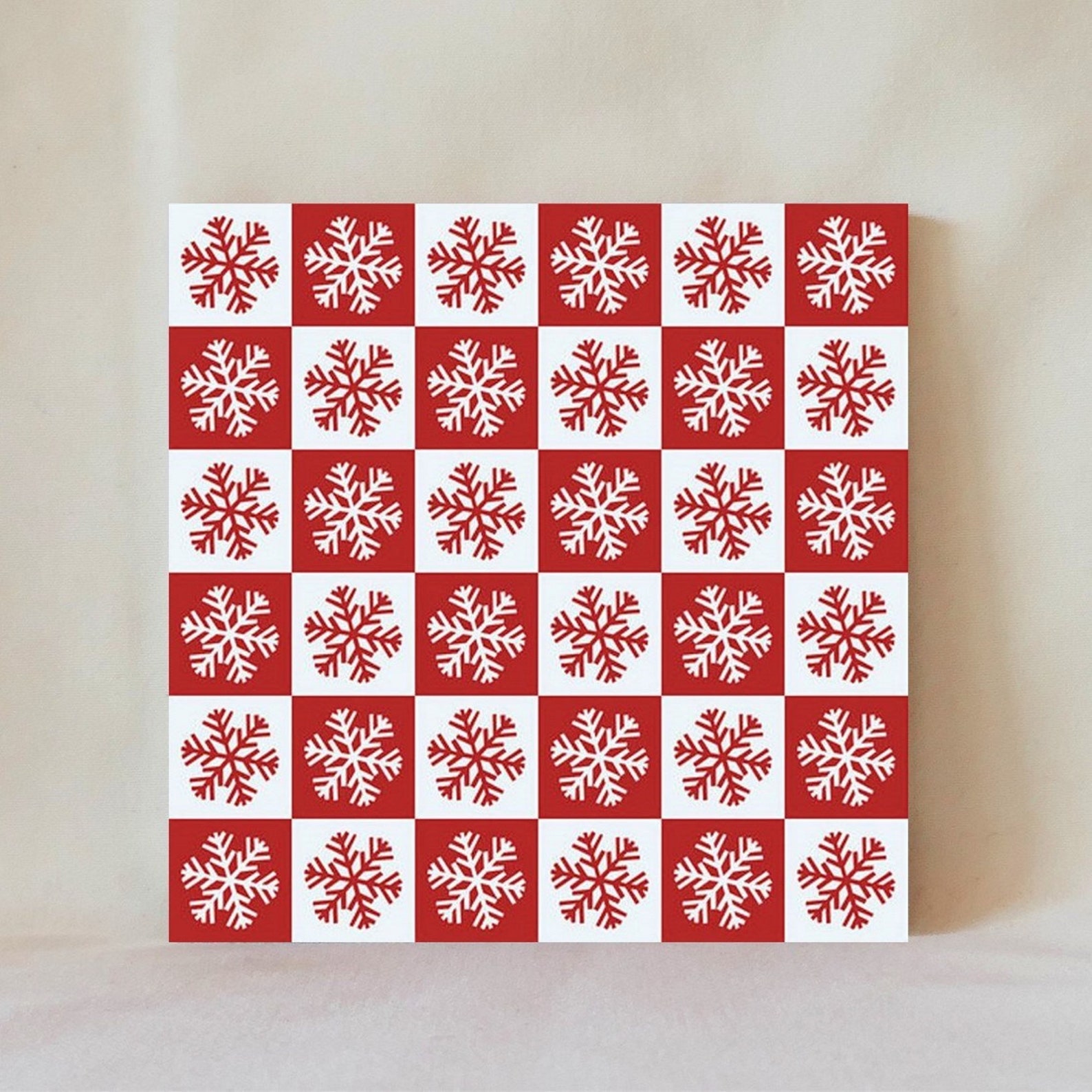 Decorative Tile, 4 X 4, Christmas Ornament, Quilt Pattern, Secret Santa
