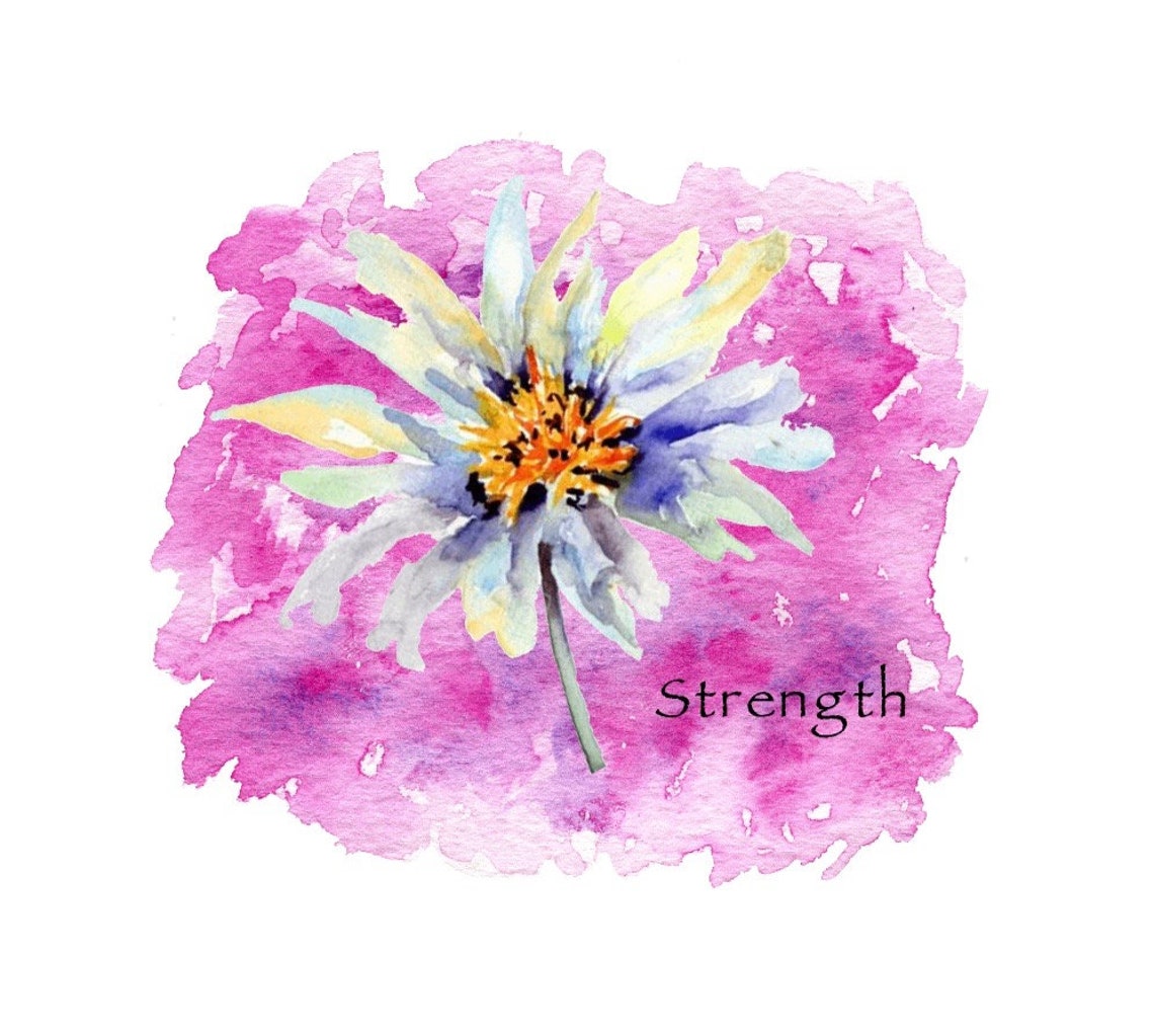 Strength Flower PNG Print and Cut Downloadable file Etsy