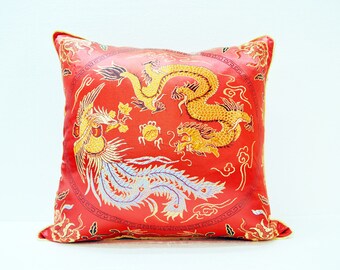 Chinese Handmade Silk Decorative Embroidery "Phoenix" Pillow Cushion Cover New Chinese Handmade Silk Decorative Embroidery "Phoenix" Pillow Cushion Cover New