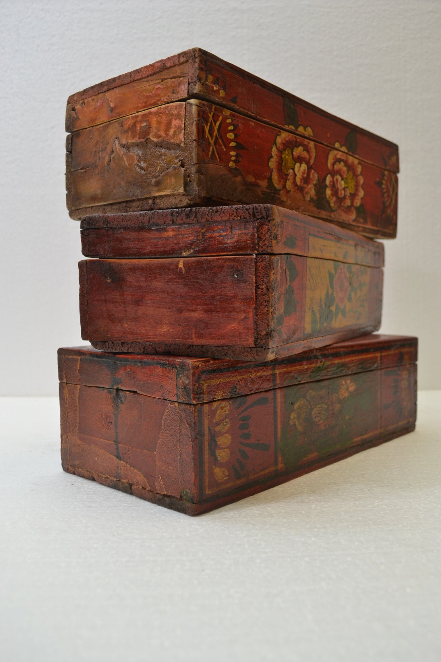 Set Of 3 Vintage Chinese Wooden Chest/Box 40285 Etsy