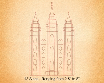 Salt Lake Temple Embroidery Design: LDS Machine Embroidery (Digital Download)