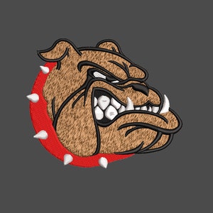 Machine Embroidery Design, Bull Dog #1 4-6&quot; 5 Sizes, Fill Stitch embroidery design