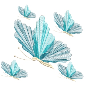 Butterfly Machine Embroidery Design, Butterfly Flurry embroidery design, Sketch Fill Butterfly embroidery design