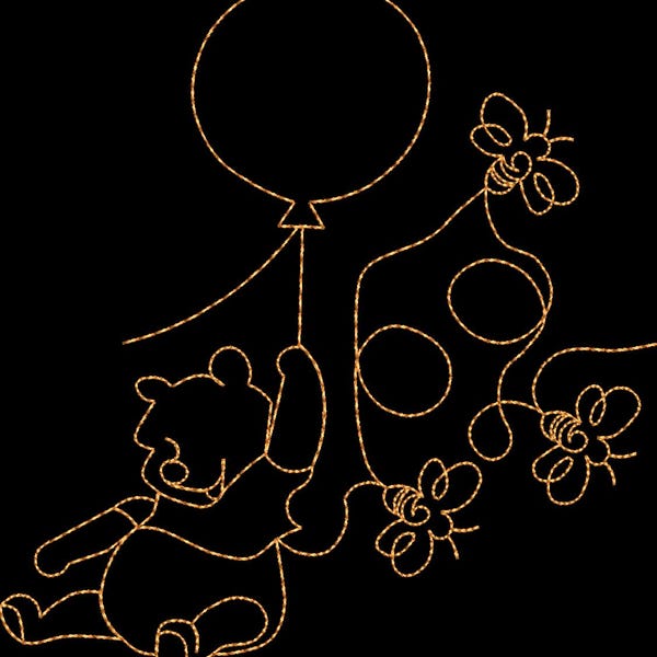 Bear and Bees Edge to Edge Quilt Embroidery Design