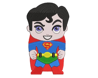 Diseño de bordado de Superboy: Bordado a máquina de superhéroes (Descarga digital)