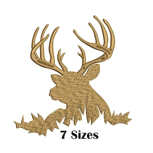 Deer Buck Machine Embroidery Design, Deer in grass Embroidery Design, 7 Sizes, Fill Stitch embroidery design