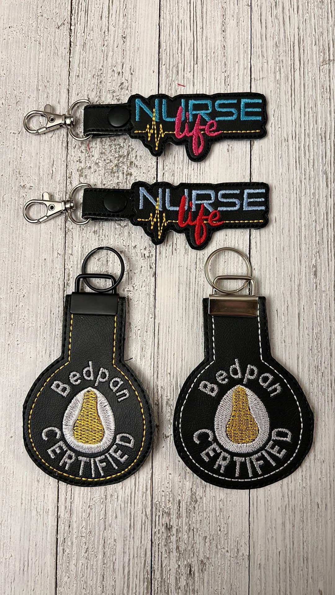 Nurse Bed Pan Key Fob Funny Nurse Key Fob Machine Embroidery Etsy