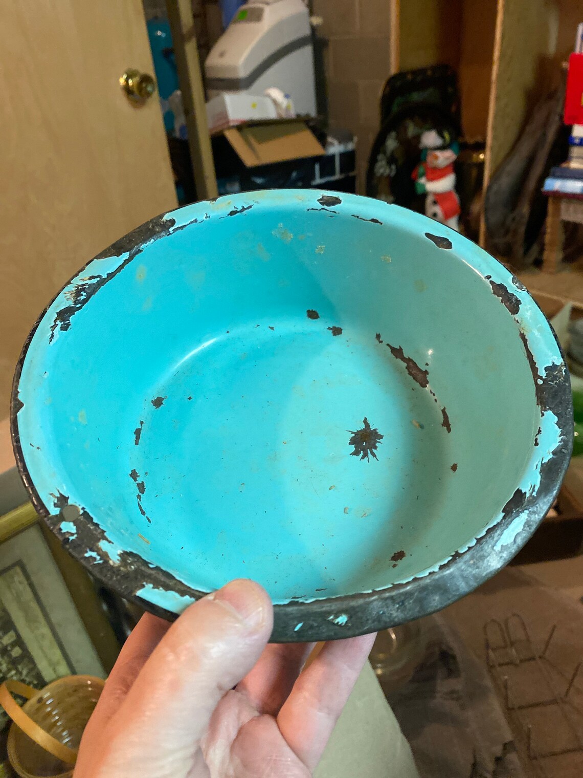 Vintage teal enamel ware bowl Etsy