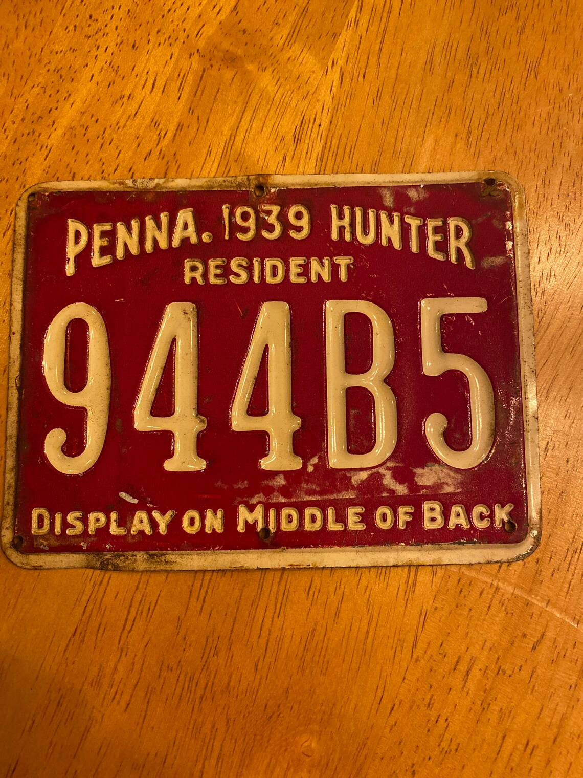 1939 Tin Pennsylvania hunting license Etsy