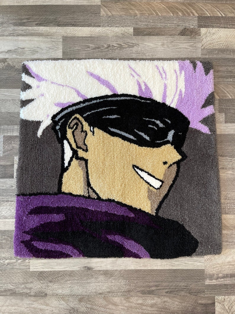 Gojo Anime Character Tufted Rug 2 Etsy