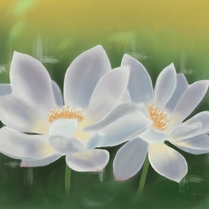 White flowers, Digital Painting, 3508 х 2480, 300 dpi, PNJ