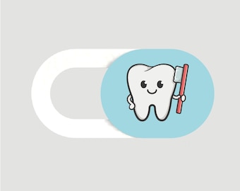 Cute Tooth Webcam Privacy Cover - 2 Pack