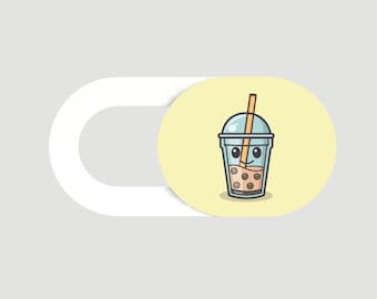 Cute Boba / Bubble Tea Webcam Privacy Cover - 2 Pack