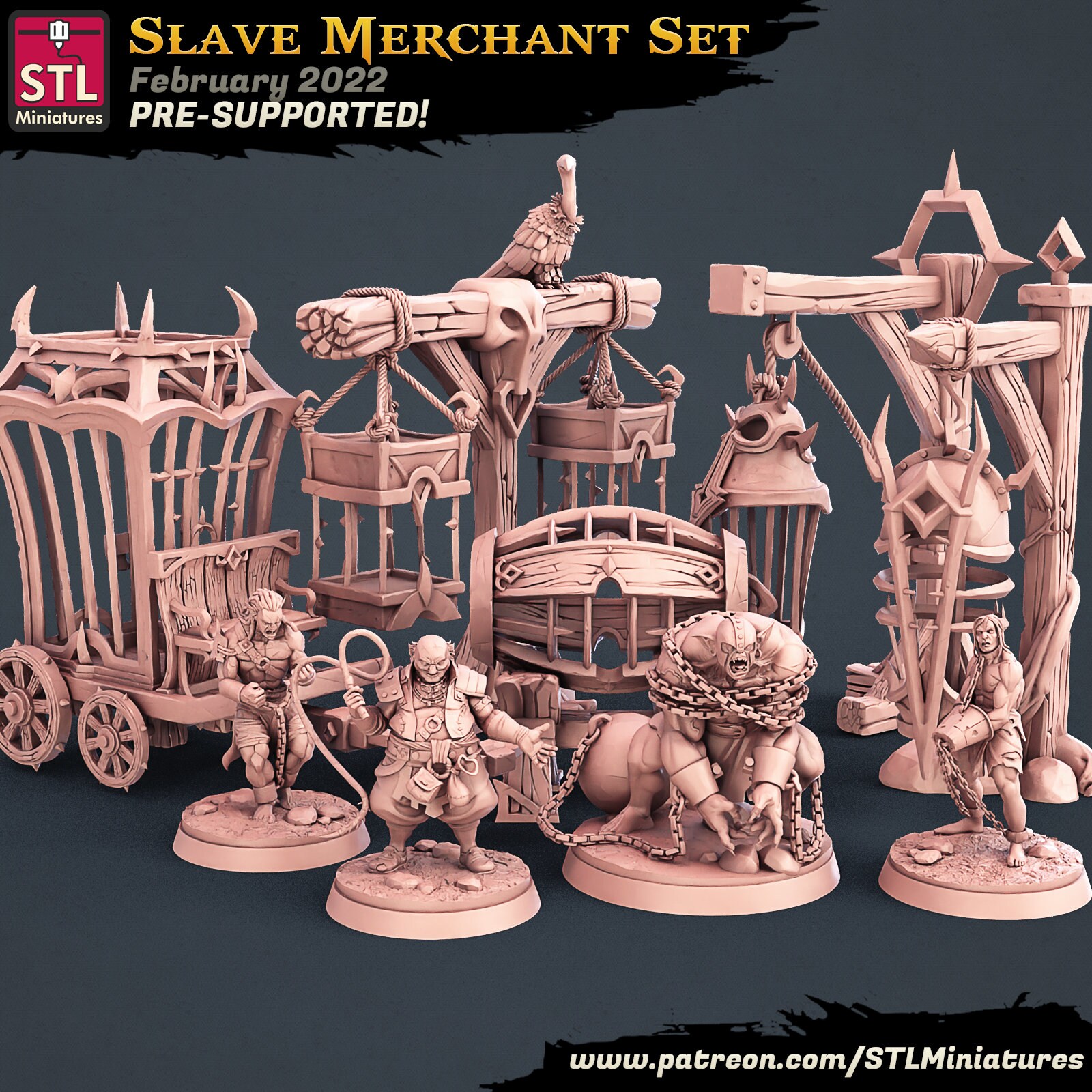 Slave Merchant Set 3D Printed Miniatures Tabletop D&amp;D STL Miniatures ...