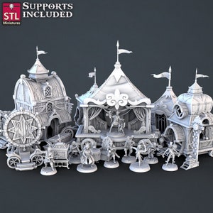 Carnival Vol. 2 Miniatures Set | 3D Printed Miniatures | Tabletop | D&D | STL Miniatures  | Wargaming | RPG | Fantasy