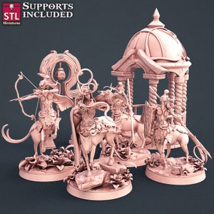 Set fantasy centauri elfi / Miniature stampate in 3D / Da tavolo / D&D / Miniature STL / Wargaming / RPG