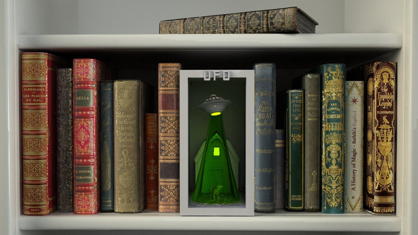 Sci-fi Book Nook. Bookshelf Decorationaction Figure Display. Bring