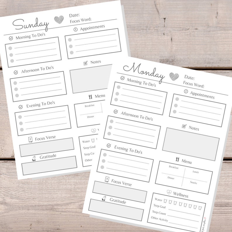 PRINTABLE Undated Daily Planner Page Christian Planner Daily - Etsy