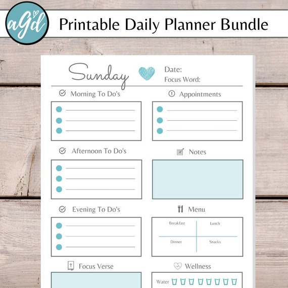PRINTABLE Undated Daily Planner Page Christian Planner Daily - Etsy