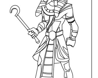 EGYPT GODS: A 30 Page Coloring Pages for Adults and Children, High ...