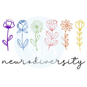 Rainbow Floral Neurodiversity Digital Download