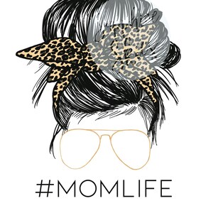 Mom life messy bun digital download