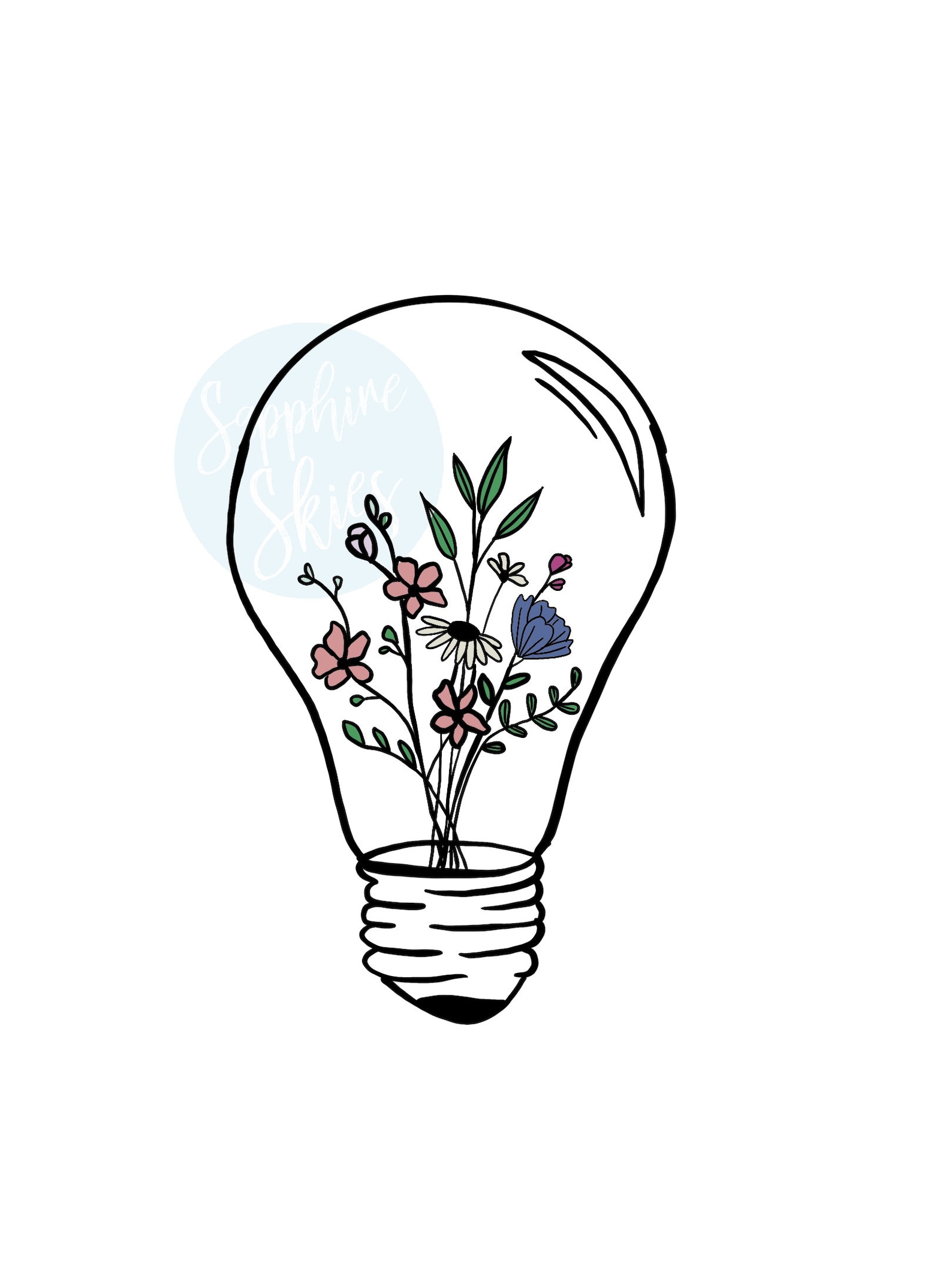 Floral Light Bulb Digital Download Etsy