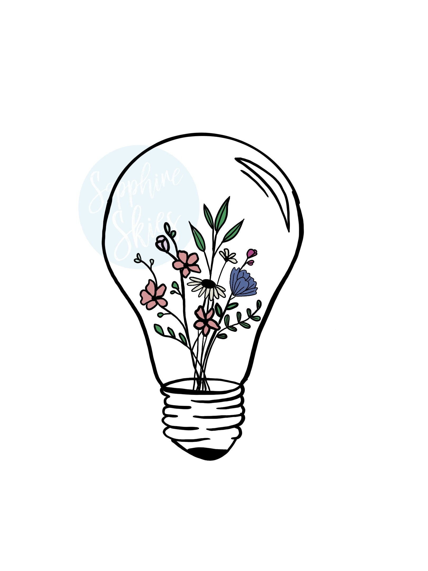 Floral Light Bulb Digital Download Etsy