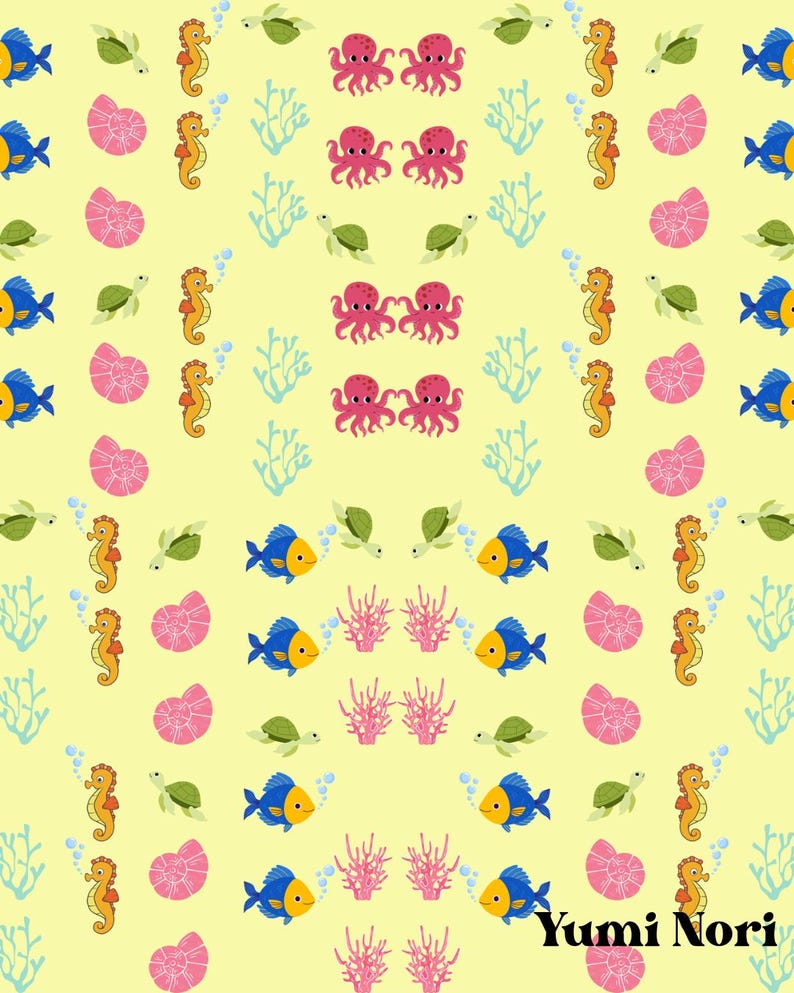 Under the Sea Seamless Pattern PNG Digital Paper Instant Download - Etsy