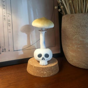 Skull Mushroom, Mushroom decor, Mushroom gift, psychedelic art, handcrafted mushroom