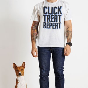 Click treat repeat dog training shirt Unisex Heavy Cotton Tee