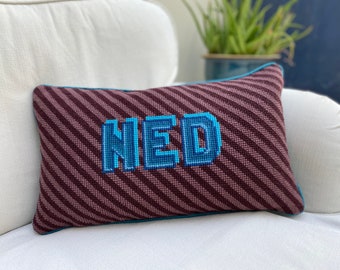 Name Needlepoint Tapestry Kit. Custom cross stitch kit. Pick your letters and colours.