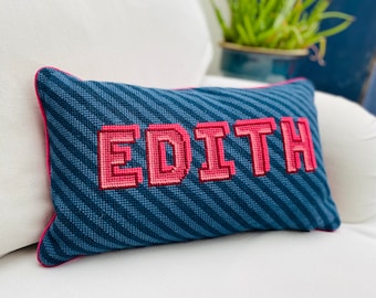 Personalised Needlepoint Tapestry Kit. Name custom cross stitch kit. Pick your word and colours.