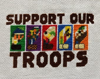 Support Our Troops Girl Scout Cross Stitch Pattern