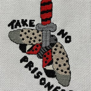 Take No Prisoners Spotted Lanternfly Cross Stitch Design