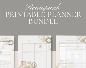 Printable Planner/Steampunk Planner/Organization Printable/8.5x11/A4 Document/Printables