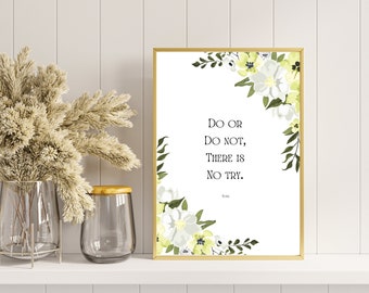 Wydruk cyfrowy/Yoda/Inspirujący cytat/Gwiezdne wojny/Wydruk 8x10/Sztuka ścienna/Natychmiastowe pobranie/Wydruk artystyczny