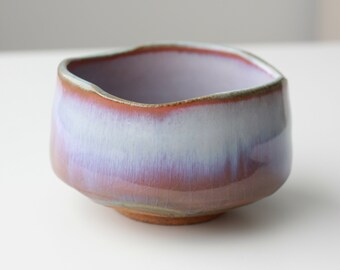 Powdered Blush Pink Wabi-Sabi Ceramic Ceremonial Matcha Bowl - Handmade in Japan | Pink & Lilac Ombre Japanese Chawan Tea Ceremony Essential