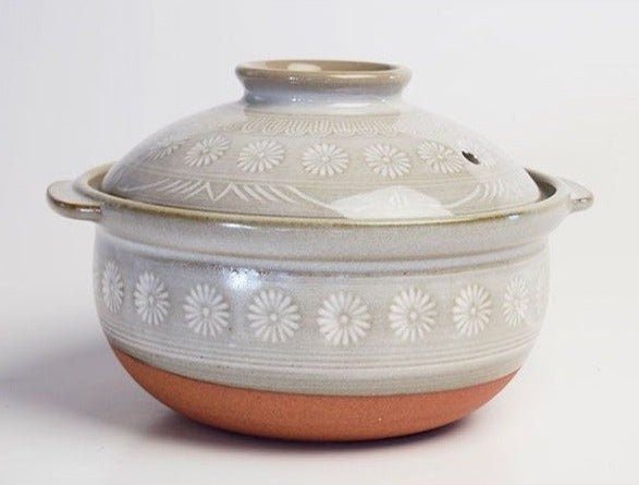 Ginpo Hanamishima Floral Print Bankoware Japanese Donabe Clay Pot Bankoyaki Ceramic  Cooking Pot Gas IH & Oven for Nabemono Hotpot Stew -  Finland