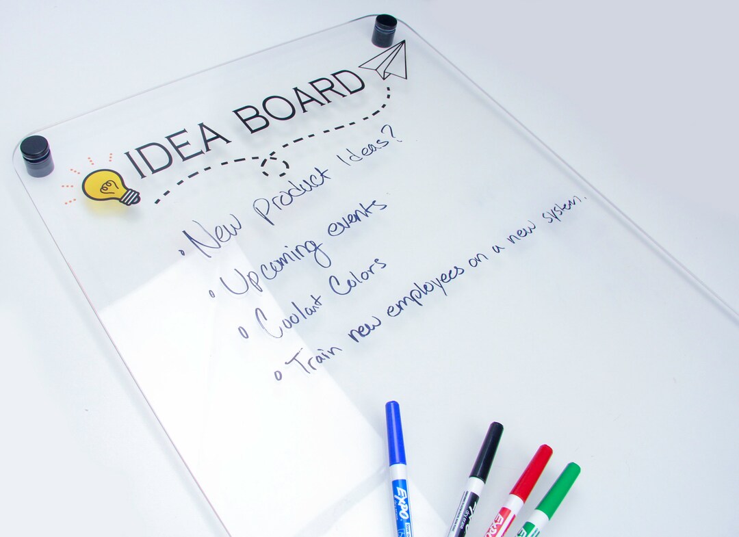 Acrylic Dry Erase Writing Idea Board With Standoffs Etsy