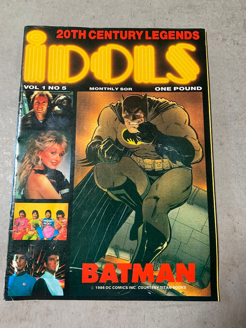 IDOLS 20th Century Legends Vol 1 No 5 Magazine 1988 Batman Boris Karloff Brigitte Bardot Elvis Beatles James Dean Dolly Parton Rocky Horror image 1