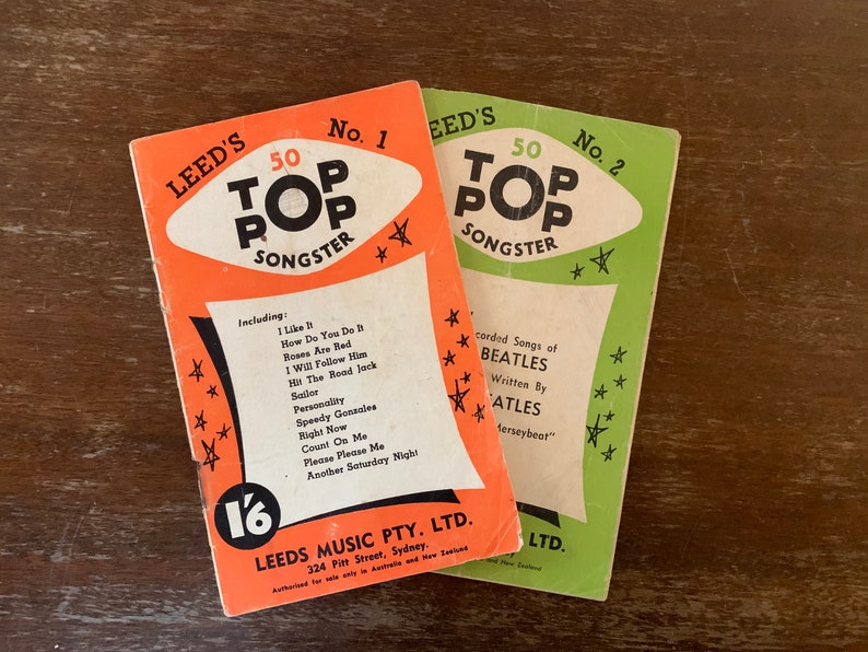 Top Pop Songster Leed#39;s No.1 No.2 Vintage sixties music ly Top Pop Songster Leed#39;s No.1 No.2 Vintage sixties music ly