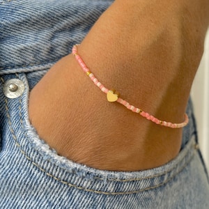 Love Hearts • Handgefertigtes Hochwertiges Herz Charm Perlenarmband