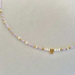 Collar con carta de amor: collar de perlas de agua dulce de alta calidad hecho a mano.