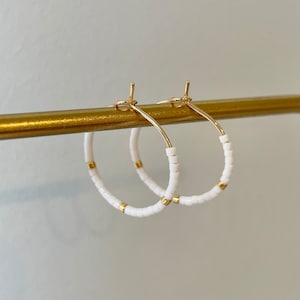 Beaded Hoops • Handmade High Quality Beaded Hoop Earrings • 20mm