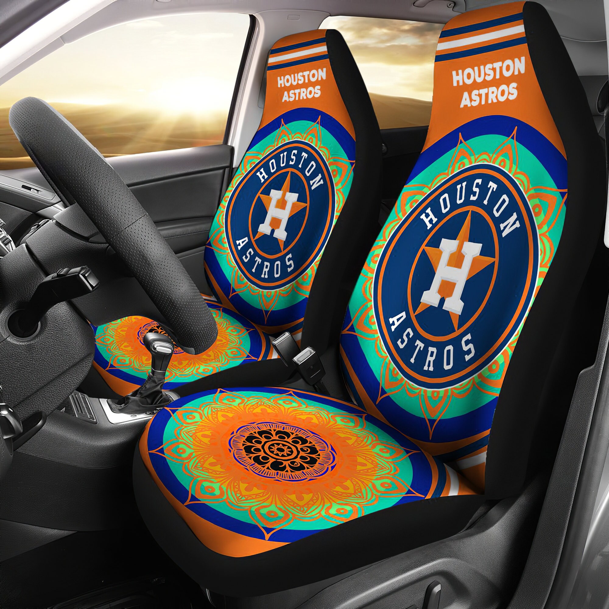 Magical And Vibrant Houston Astros Car Seat Covers Houston Etsy